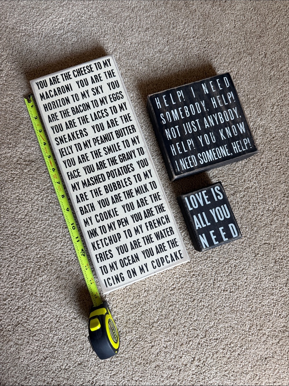 Set of 3 Black & White Inspirational Quote Wall Signs